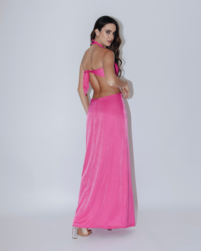 Vestido longo Gaia Pink