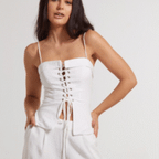Calça de linho Machiatto off white