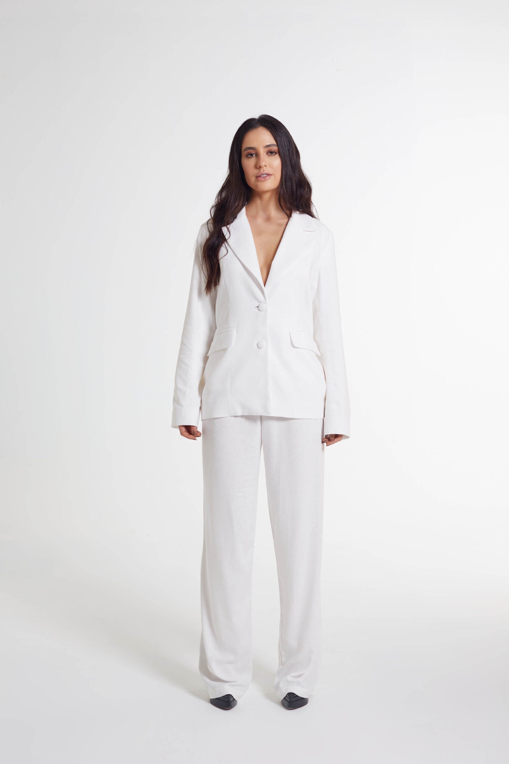 Blazer de linho latte off white