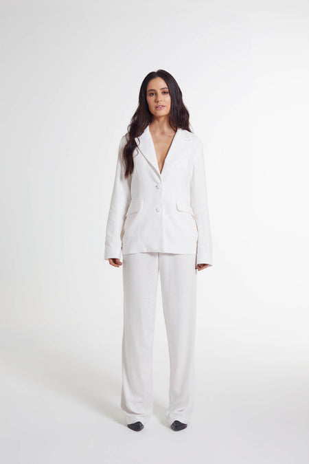 Blazer de linho latte off white