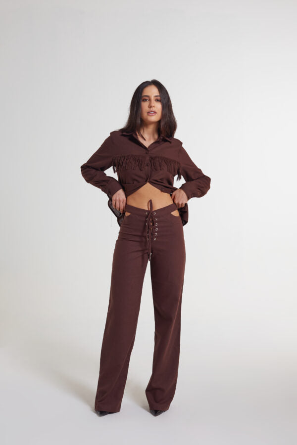 Calça de linho Espresso brown
