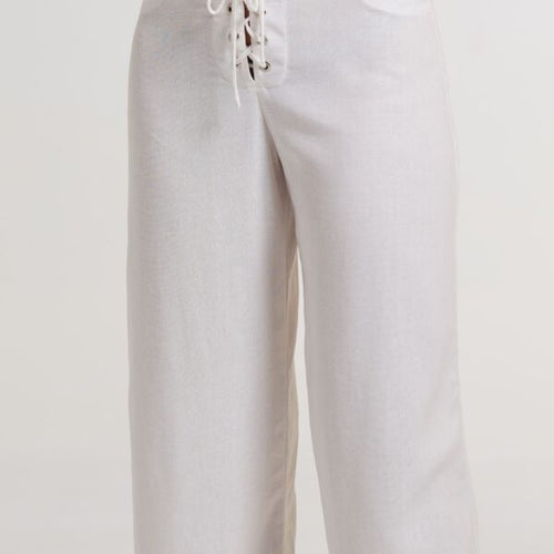 Calça de linho Espresso off white