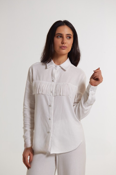 Camisa de linho Capuccino off white