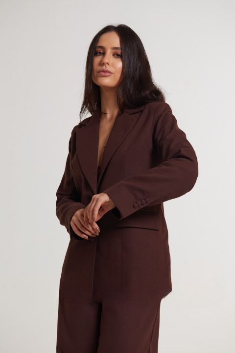 Blazer de linho latte brown