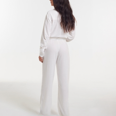Calça de linho Espresso off white