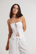 Top de linho Afogatto off white