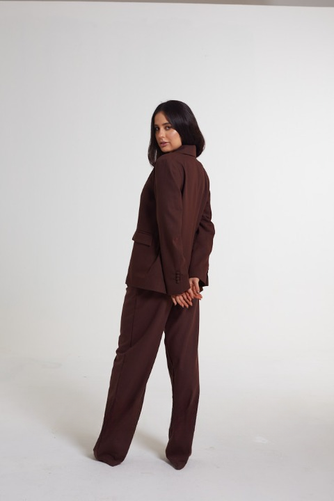 Blazer de linho latte brown